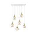 Lampa wisząca 6xE27 LACRIMA HONEY WHITE/GOLD