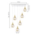 Lampa wisząca 6xE27 LACRIMA HONEY WHITE/GOLD