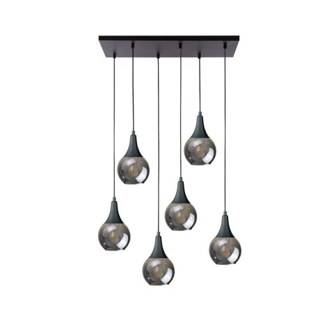 Lampa wisząca 6xE27 LACRIMA SMOKY BLACK