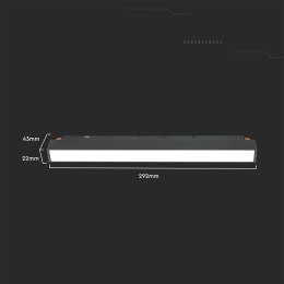 Oprawa Szynosystem SMART 48V V-TAC 12W LED CCT 90st SMART WiFi TRACKLIGHT Czarna VT-3612 2700K-6400K 1200lm 3 Lata Gwarancji