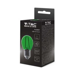 Żarówka LED V-TAC 2W Filament E27 Kulka G45 Kolor VT-2132 Kolor Zielony 60lm