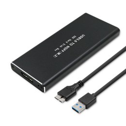 Qoltec Aluminiowa Obudowa | Kieszeń na dysk M.2 SSD | SATA | NGFF | USB 3.0 | Super speed 5Gb/s | 2TB | Czarny