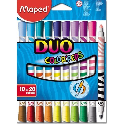 FLAMASTRY DWUSTRONNE MAPED DUO COLORPEPS 20 KOLORÓW