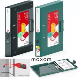 Segregator Moxom NewBinder A4/50mm transparentny czarny, TRANSPARENTNY