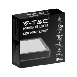 Plafon V-TAC 24W LED Kwadrat IP44 30x30cm Czarny VT-8624B-SQ 6500K 2400lm