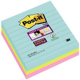 Karteczki Post-it Super Sticky 101x101mm (675-SS3-MIA) linie Miami (3x70)