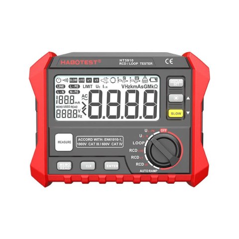 Tester wyłączników różnicowoprądowych / rezystancji Habotest HT5910 Tester wyłączników różnicowoprądowych / rezystancji Habotest HT5910