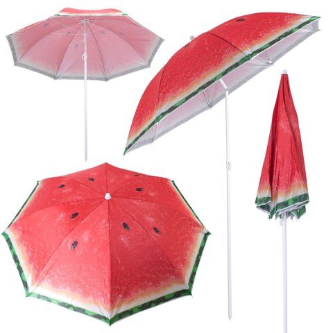 Parasol ogrodowy plażowy regulowany łamany 150cm arbuz UV