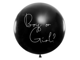 Balon Gender Reveal Chłopiec czy dziewczynka różowe konfetti 100cm