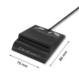 Qoltec Inteligentny czytnik chipowych kart ID SCR-0636 | USB 2.0 + Adapter USB-C