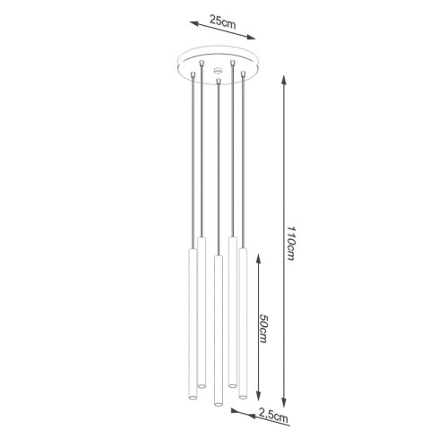 Lampa wisząca PASTELO 5P biała Lampa wisząca PASTELO 5P biała