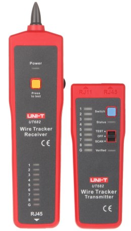 DETEKTOR PAR PRZEWODÓW Z TESTEREM KABLI RJ-45 UT-682 UNI-T