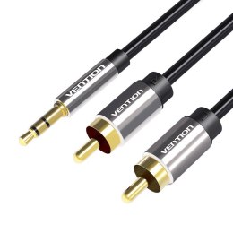 Kabel audio 3,5mm męski do 2x RCA męski Vention BCFBG 1,5m czarny