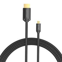 Kabel HDMI-D męski do HDMI-A męski Vention AGIBI 3m, 4K 60Hz (czarny)