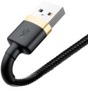 KABEL USB-A / Lightning iPhone Baseus Cafule CALKLF-BV1 100cm Apple 2.4A CZARNO-ZŁOTY W OPLOCIE