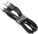 KABEL USB-A / Lightning iPhone Baseus Cafule CALKLF-RG1 300cm Apple 2A CZARNO-SZARY W OPLOCIE