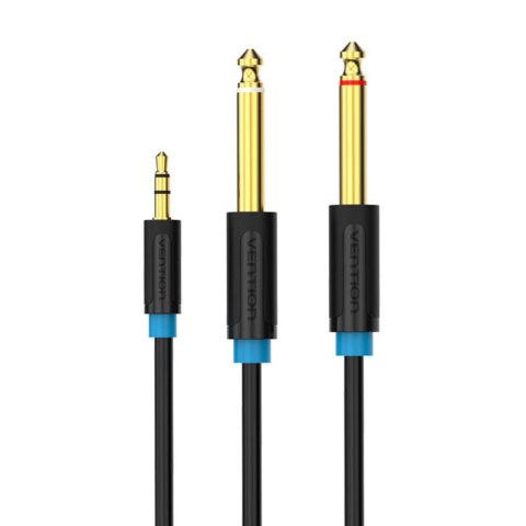 Kabel audio 3,5mm TRS do 2x 6,35mm Vention BACBH 2m czarny