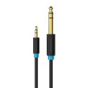 Kabel audio TRS 3,5mm na 6,35mm Vention BABBI 3m, czarny