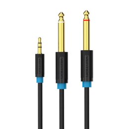 Kabel audio TRS 3,5mm na 2x 6,35mm Vention BACBJ 5m czarny