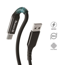 Crong Armor Link - Kabel 60W PD 3A USB-A do USB-C 150cm (czarny)