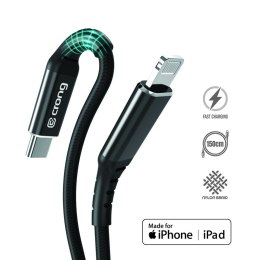 Crong Armor Link - Kabel USB-C Lightning Fast Charging MFi 150cm (czarny)