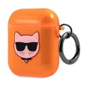 Karl Lagerfeld Choupette Head - Etui Airpods (fluo pomarańczowy)