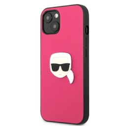 Karl Lagerfeld PU Leather Karl's Head Metal - Etui iPhone 13 mini (różowy)