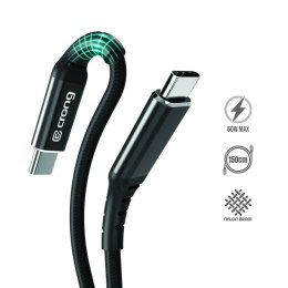 Crong Armor Link - Kabel 60W PD 3A USB-C do USB-C 150cm (czarny)