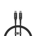 Crong Armor Link - Kabel 60W PD 3A USB-C do USB-C 150cm (czarny)