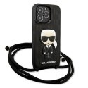 Karl Lagerfeld Monogram Leather Patch and Cord Iconik - Etui iPhone 13 Pro