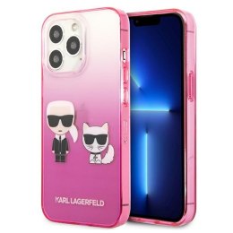 Karl Lagerfeld Gradient Ikonik Karl & Choupette - Etui iPhone 13 Pro (różowy)