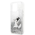 Karl Lagerfeld Liquid Glitter Choupette Fun - Etui iPhone 13 Pro Max (srebrny)