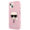 Karl Lagerfeld Karl's Head Glitter - Etui iPhone 13 Mini (różowy)