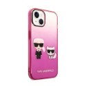 Karl Lagerfeld Gradient Ikonik Karl & Choupette - Etui iPhone 14 Plus (różowy)