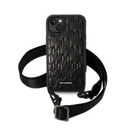 Karl Lagerfeld Monogram Plaque Logo Strap - Etui iPhone 14 Plus (czarny)