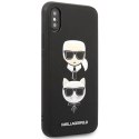 Karl Lagerfeld Saffiano Karl & Choupette Heads - Etui iPhone Xs Max (czarny)