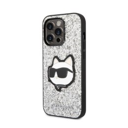 Karl Lagerfeld NFT Glitter Choupette Patch - Etui iPhone 14 Pro (srebrny)