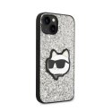 Karl Lagerfeld NFT Glitter Choupette Patch - Etui iPhone 14 (srebrny)