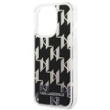 Karl Lagerfeld Monogram Liquid Glitter - Etui iPhone 14 Pro (czarny)