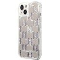 Karl Lagerfeld Monogram Liquid Glitter - Etui iPhone 14 (srebrny)