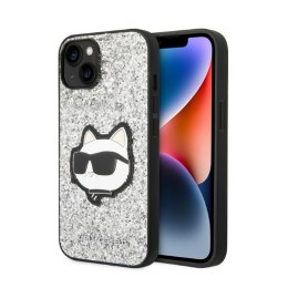 Karl Lagerfeld NFT Glitter Choupette Patch - Etui iPhone 14 Plus (srebrny)