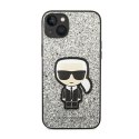 Karl Lagerfeld Glitter Flakes Ikonik - Etui iPhone 14 Plus (srebrny)