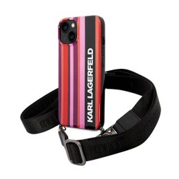 Karl Lagerfeld Color Stripes Strap - Etui iPhone 14 (różowy)