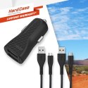 Energizer HardCase - Ładowarka samochodowa 2x USB-A 2.4A + Kabel USB-C & Micro USB (Czarny)