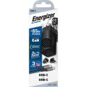 Energizer Ultimate - Ładowarka sieciowa podróżna Multiplug EU / UK / US GaN USB-C & USB-A 65W PD + Kabel USB-C (Czarny)