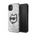 Karl Lagerfeld NFT Glitter Choupette Patch - Etui iPhone 11 (Srebrny)