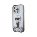 Karl Lagerfeld Liquid Glitter Ikonik - Etui iPhone 15 Pro Max (przezroczysty)