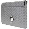 Karl Lagerfeld NFT Saffiano Monogram Ikonik Choupette Sleeve - Etui na notebook 14" (Srebrny)