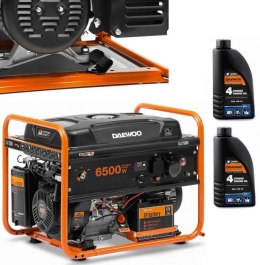 ZESTAW AGREGAT PRĄDOTWÓRCZY DAEWOO GDA 7500E 6.5kW + 2x GENERATOR OIL SAE 10W-30 DWO 600