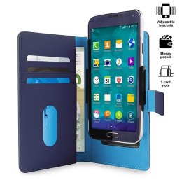 PURO Smart Wallet - Uniwersalne etui z uchwytem do robienia zdjęć z kieszonkami na karty i pieniądze, rozmiar XL (niebieski)